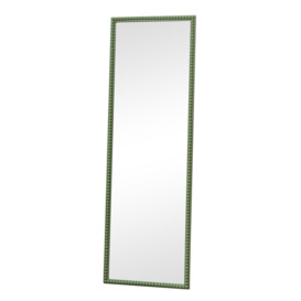Large Rectangle Olive Green Bobbin Bobble Wall Mirror 168cm X 54cm