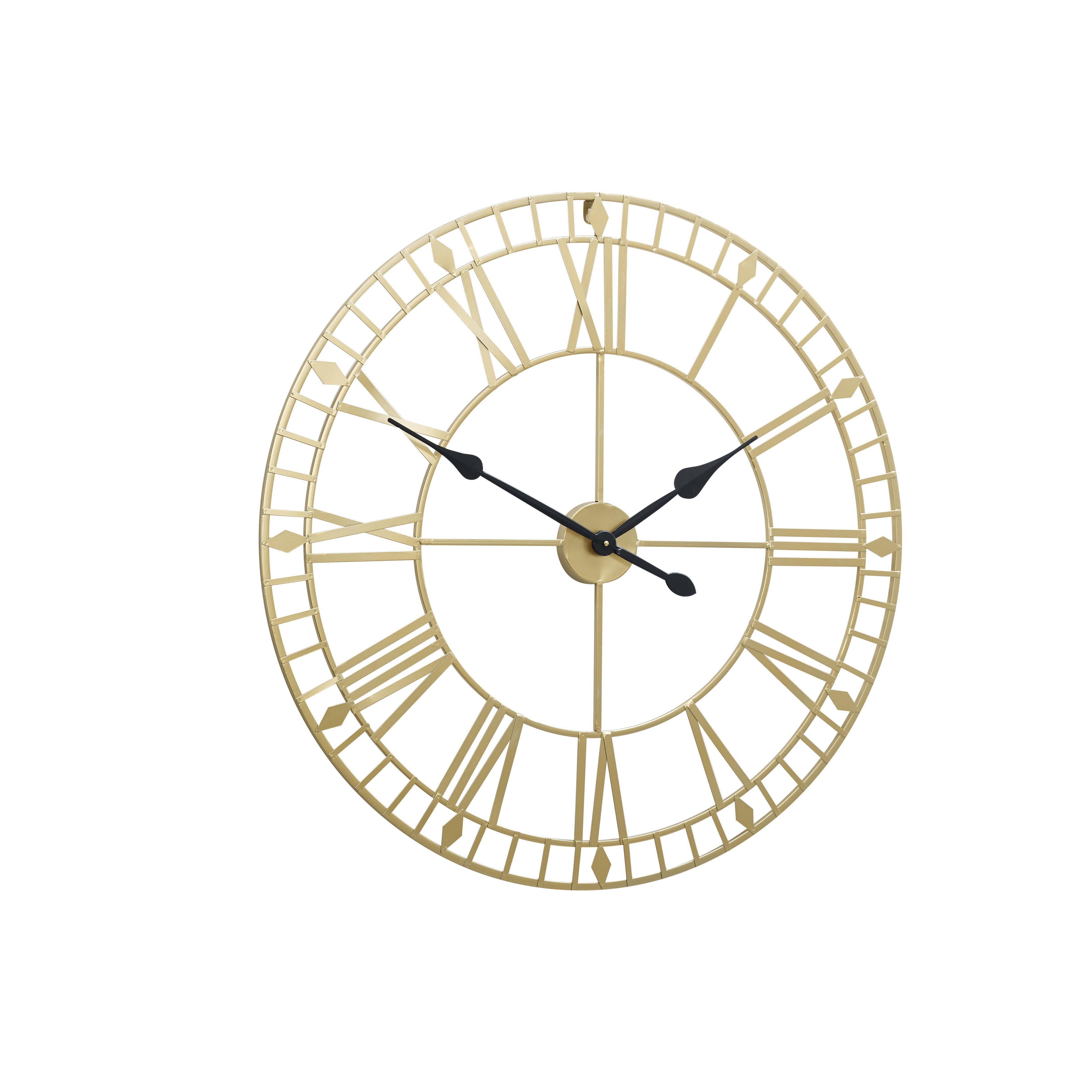 Large Gold Skeleton Wall Clock - image 1