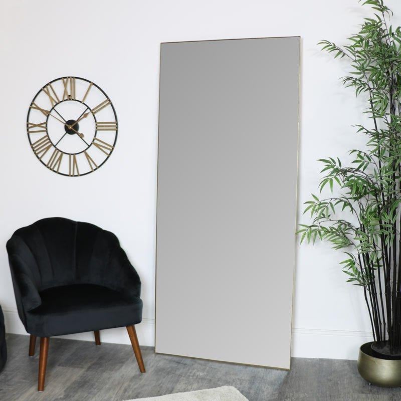 Large Gold Thin Framed Leaner Mirror 80cm X 180cm - image 1