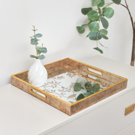 Gold Printed Mirrored Tray - Large - 37cm X 37cm - thumbnail 3