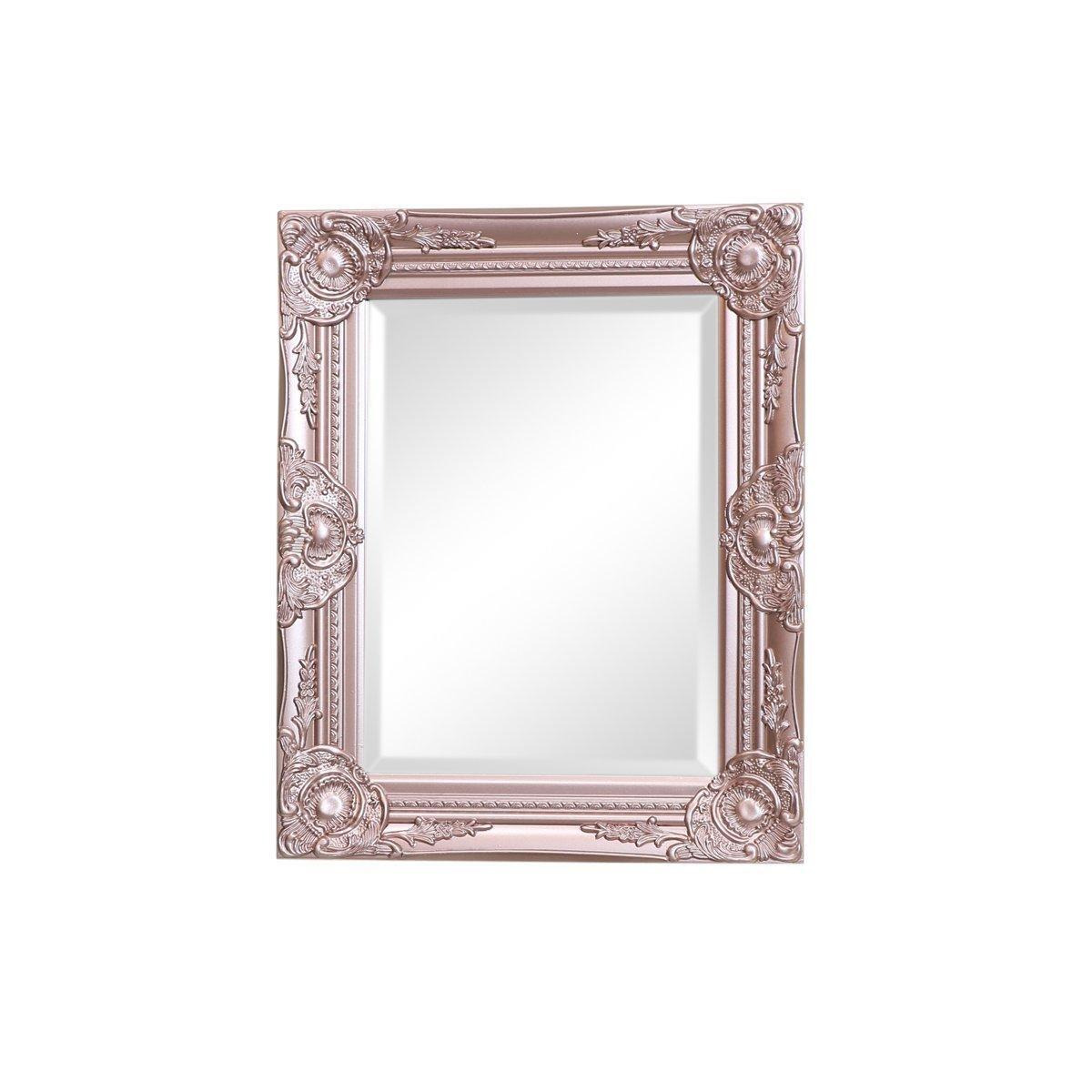 Ornate Rose Gold Pink Wall Mirror With Bevelled Glass - image 1
