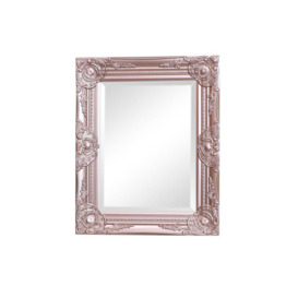 Ornate Rose Gold Pink Wall Mirror With Bevelled Glass - thumbnail 1