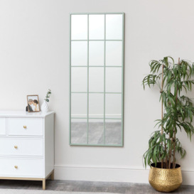 Extra Large Sage Green Window Mirror 144cm X 59cm - thumbnail 2