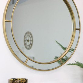 Large Round Gold Window Mirror 80cm X 80cm - thumbnail 3