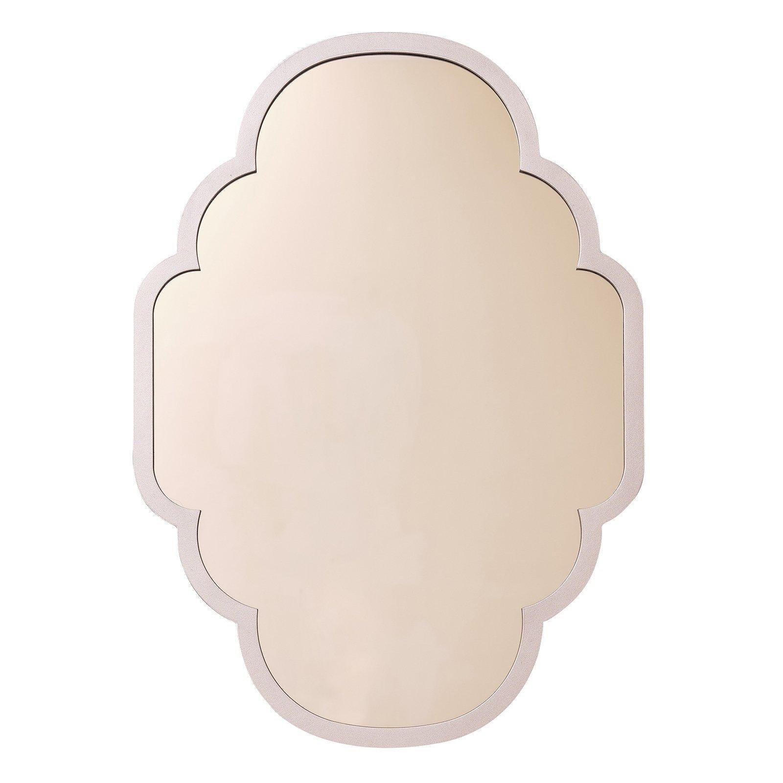 Rose Gold Curved Scalloped Framed Wall Mirror 70cm X 50cm - image 1