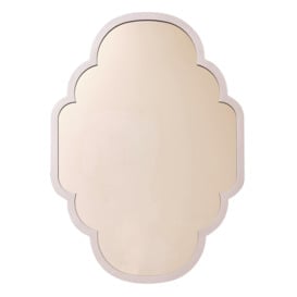 Rose Gold Curved Scalloped Framed Wall Mirror 70cm X 50cm - thumbnail 1