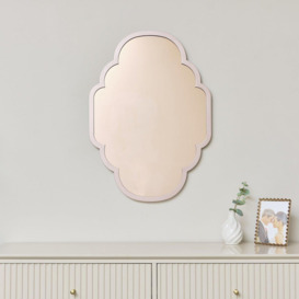 Rose Gold Curved Scalloped Framed Wall Mirror 70cm X 50cm - thumbnail 2