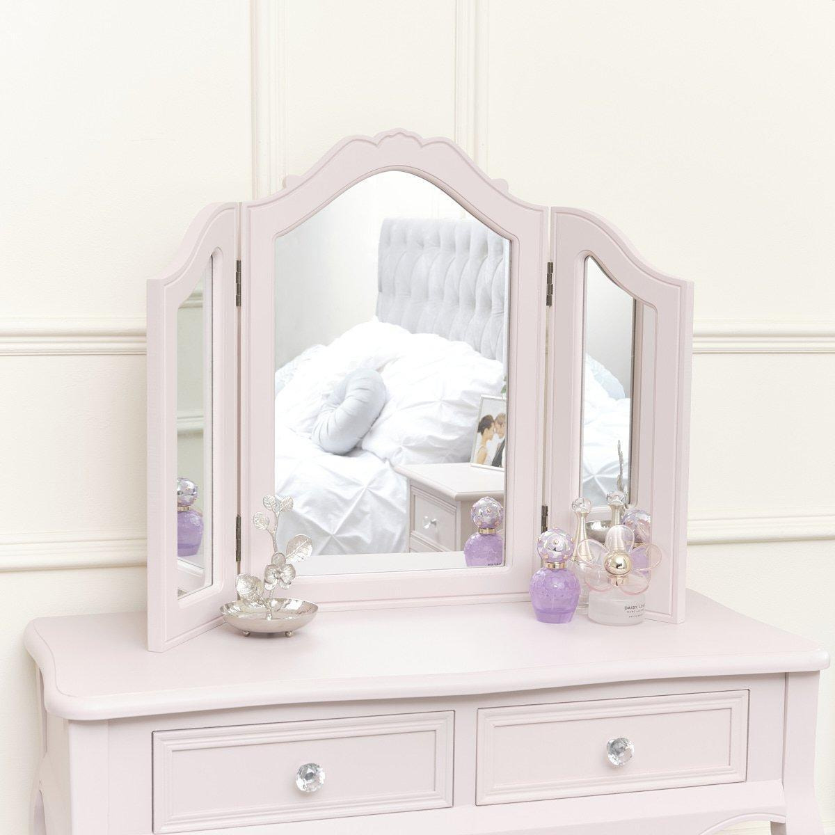 Pink Tabletop Triple Vanity Mirror - Victoria Pink Range - image 1