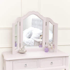 Pink Tabletop Triple Vanity Mirror - Victoria Pink Range - thumbnail 1
