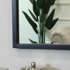 Framed Black Arched Mirror 70cm X 50cm - thumbnail 3