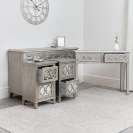 7 Drawer Chest Of Drawers, Console Table & Pair Of Bedsides - Sabrina Silver Range - thumbnail 3