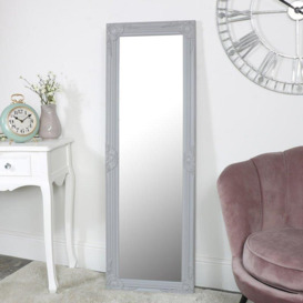 Tall Grey Wall Leaner Mirror 47cm X 142cm - thumbnail 2