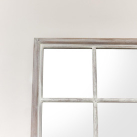 Large Rustic Wooden Window Wall Mirror 120cm X 90cm - thumbnail 3