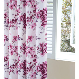 Betty Floral Lined Eyelet Curtains Pair - thumbnail 3