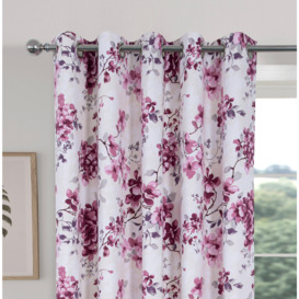 Betty Floral Lined Eyelet Curtains Pair - thumbnail 2