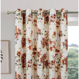 Betty Floral Lined Eyelet Curtains Pair - thumbnail 2