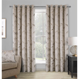 Lucia Floral Thermal Interlined Eyelet Curtains pair - thumbnail 1