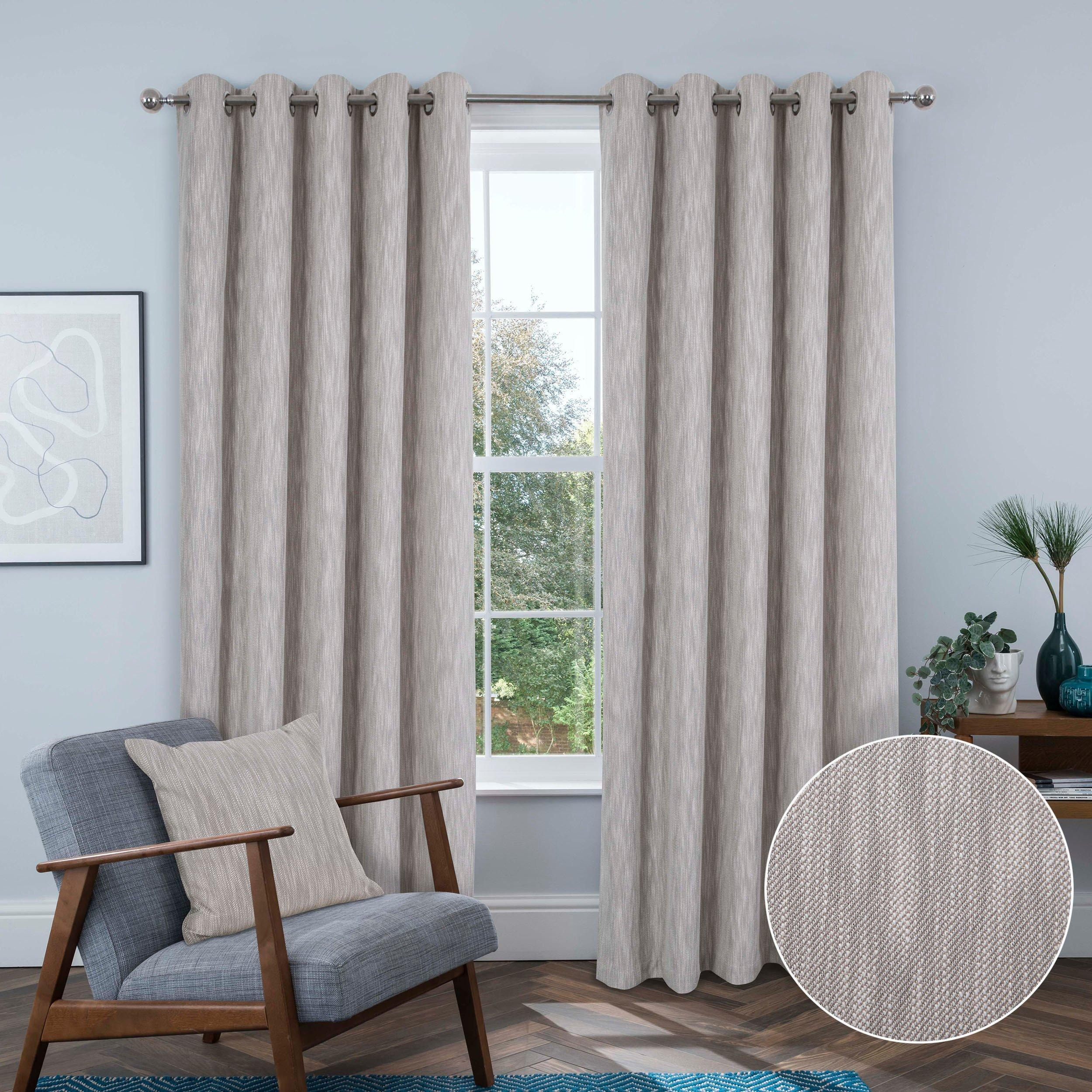 Rossi textured Thermal Blackout Lined Eyelet curtains pair - image 1