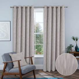 Rossi textured Thermal Blackout Lined Eyelet curtains pair - thumbnail 1