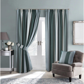 Seville Printed Fully Lined 3 Inches Pencil Pleat  curtains with Tiebacks included pair - thumbnail 1