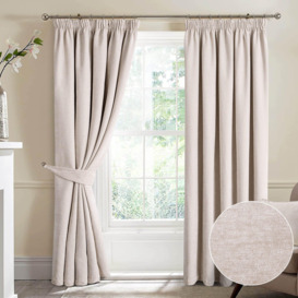 Camden Crushed Chenille Complete Blackout Lined Pencil Pleat Curtains pair - thumbnail 1
