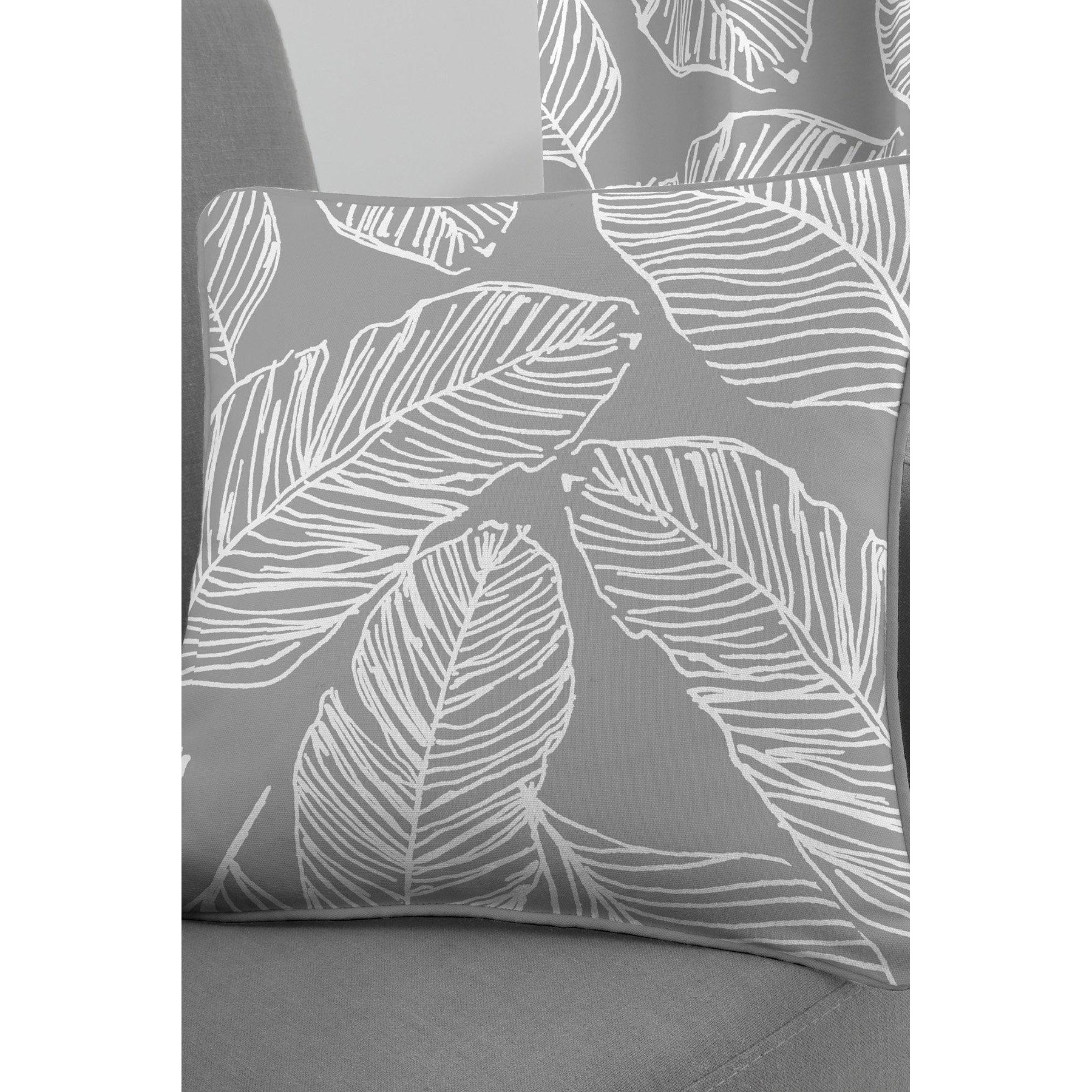 'Matteo' Hand Drawn Leaf Print Filled Cushion 100% Cotton - image 1