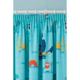 'Sea Monsters' Pair of Pencil Pleat Curtains - thumbnail 2