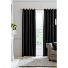 Montrose' Velvet Blackout-Coated Pair of Eyelet Curtains