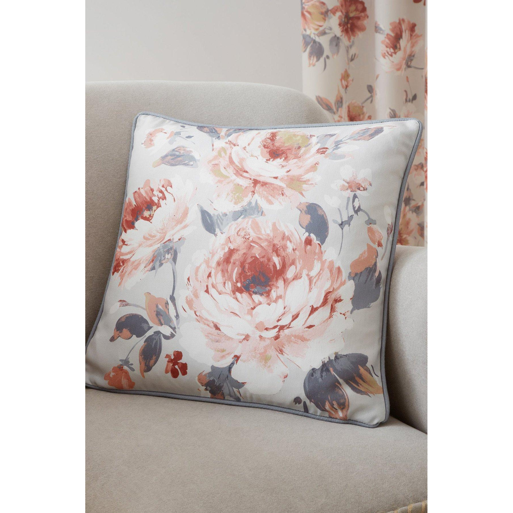 'Charity' Filled 100% Cotton Cushion With Rich Flower Print - image 1