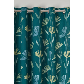 'Dacey' 100% Cotton Nature Inspired Print Pair of Eyelet Curtains - thumbnail 2