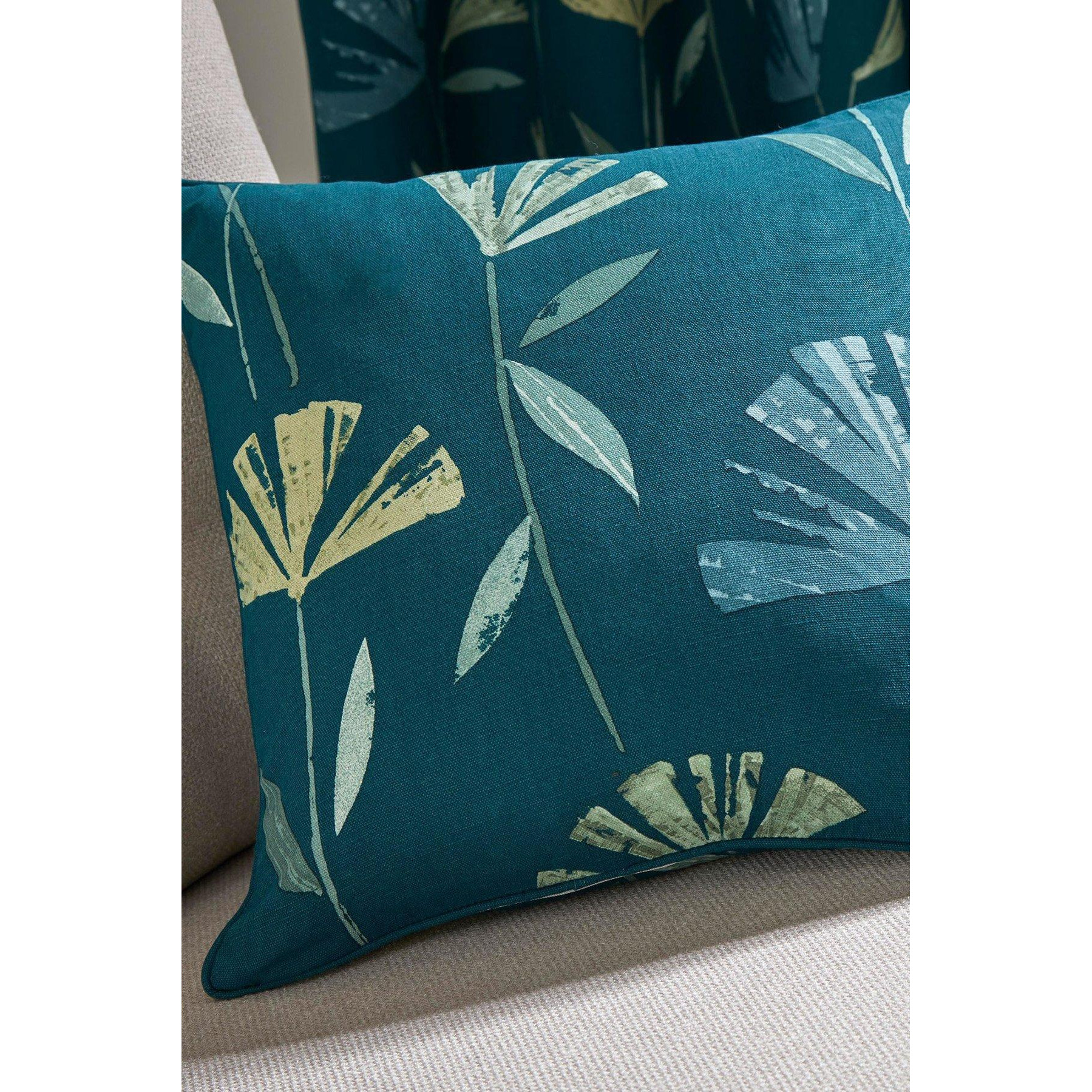 'Dacey' Modernist Floral Print Filled 100% Cotton Cushion - image 1