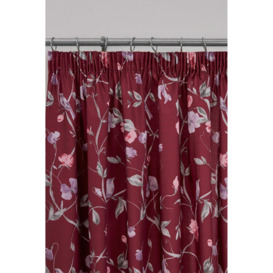'Sweet Pea' Pair of Pencil Pleat Curtains With Tie-Backs - thumbnail 2