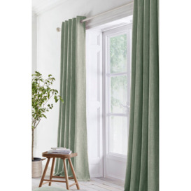 'Boucle' Textured Jacquard Pair of Eyelet Curtains