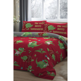 'Santasaurus' Christmas Glow in the Dark Bedroom Duvet Cover Set - thumbnail 1