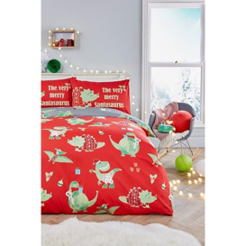 'Santasaurus' Christmas Glow in the Dark Bedroom Duvet Cover Set - thumbnail 2