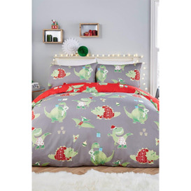 'Santasaurus' Christmas Glow in the Dark Bedroom Duvet Cover Set - thumbnail 3