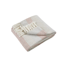 'Reva' 100% Cotton Bedspread Throw Woven Stripes With Tasselled Edges - thumbnail 3