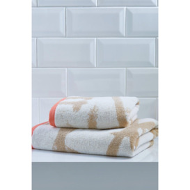 'Leda' Luxury 100% Cotton Geo Jacquard Design Towel