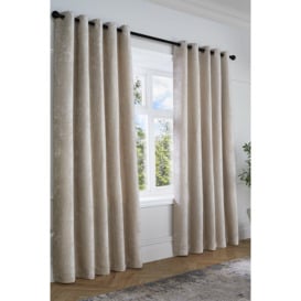 'Textured Chenille' Textured Pair of Eyelet Curtains