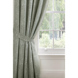 'Aveline' 100% Cotton Pair of Pencil Pleat Curtains With Tie-Backs - thumbnail 2