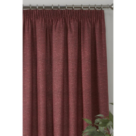 'Pembrey' Textured Pair of Pencil Pleat Curtains With Tie-Backs - thumbnail 3