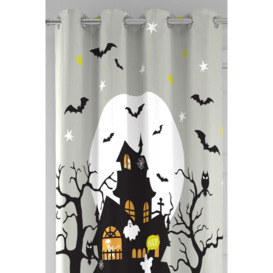'Haunted House' Glow in the Dark Eyelet Single Panel Door Curtain - thumbnail 2