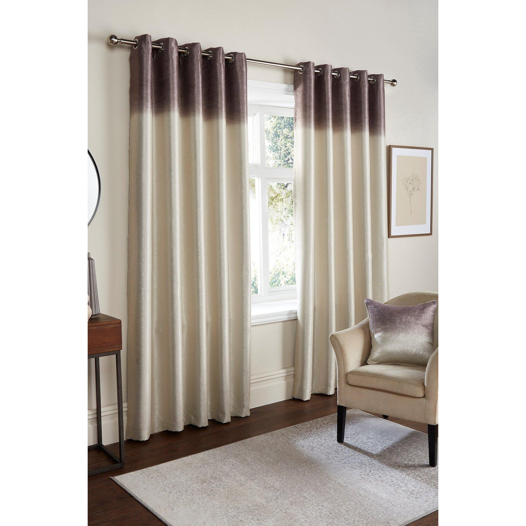 'Ombre Strata' Dim Out Pair of Eyelet Curtains - image 1