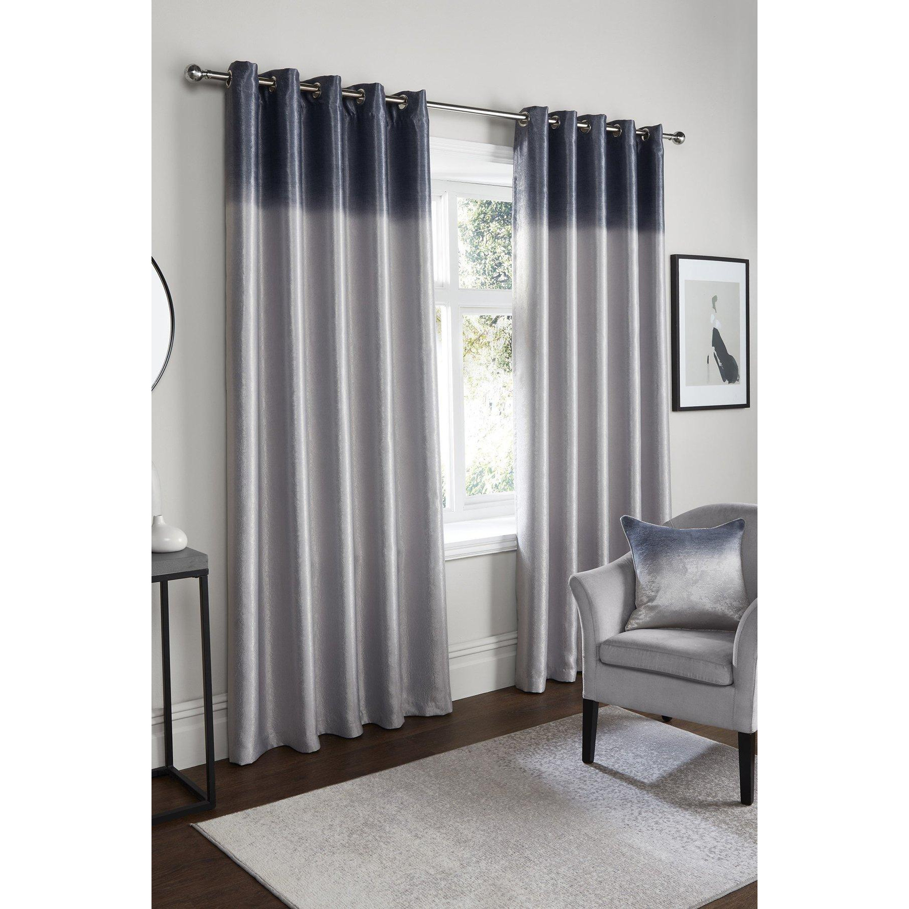 'Ombre Strata' Dim Out Pair of Eyelet Curtains - image 1