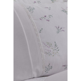 'Floral Sprig' Lace detail Duvet Cover Set - thumbnail 3