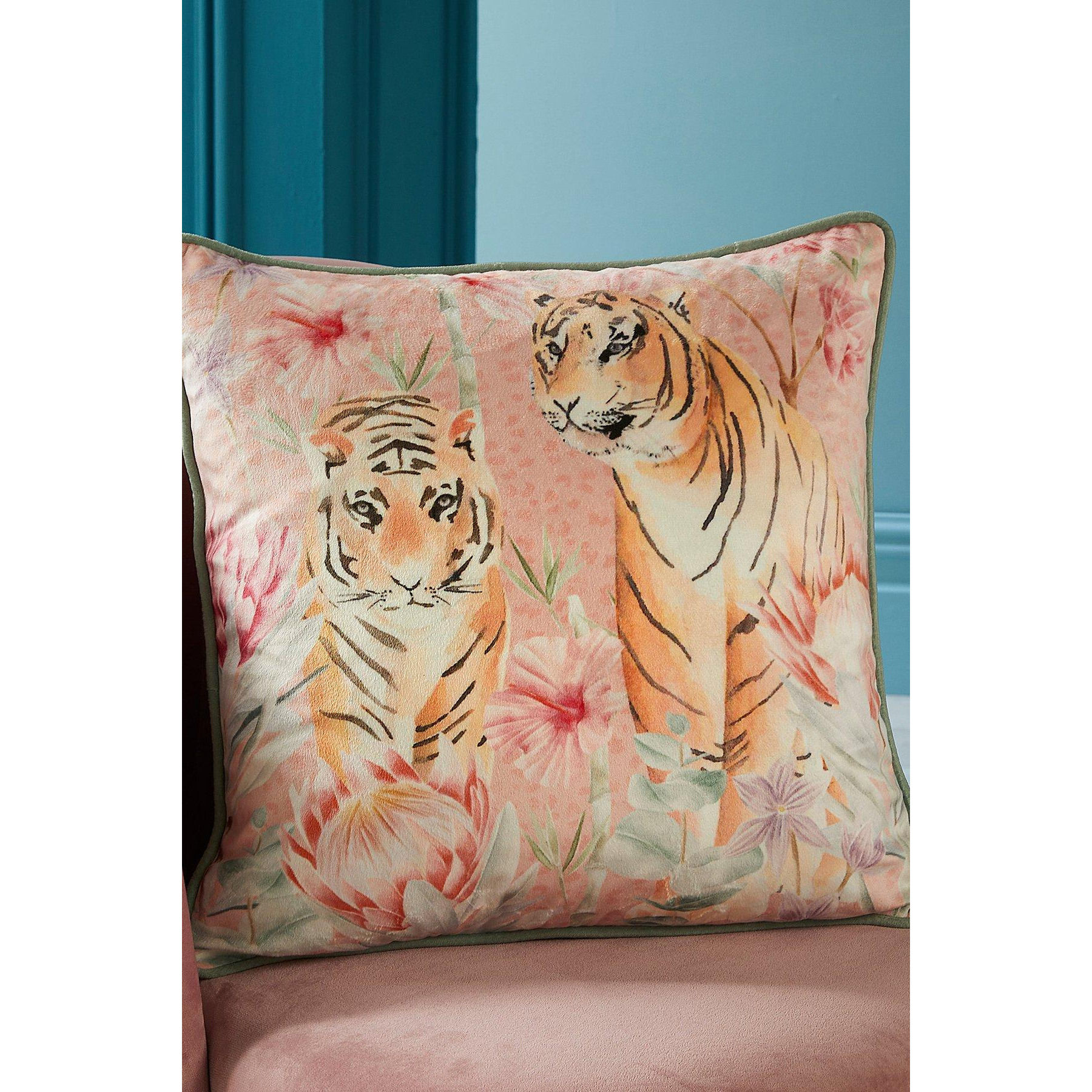 'Tropical Leopard' Velvet Filled Cushion - image 1