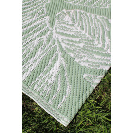 'Matteo' Leaf Print UV Resistant Outdoor Rug - thumbnail 2