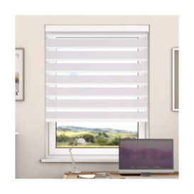 Bright White Day And Night Zebra Roller Blind with Cassette