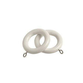 Pack of 100 Wooden Curtain Pole Ring Hooks with Eyes