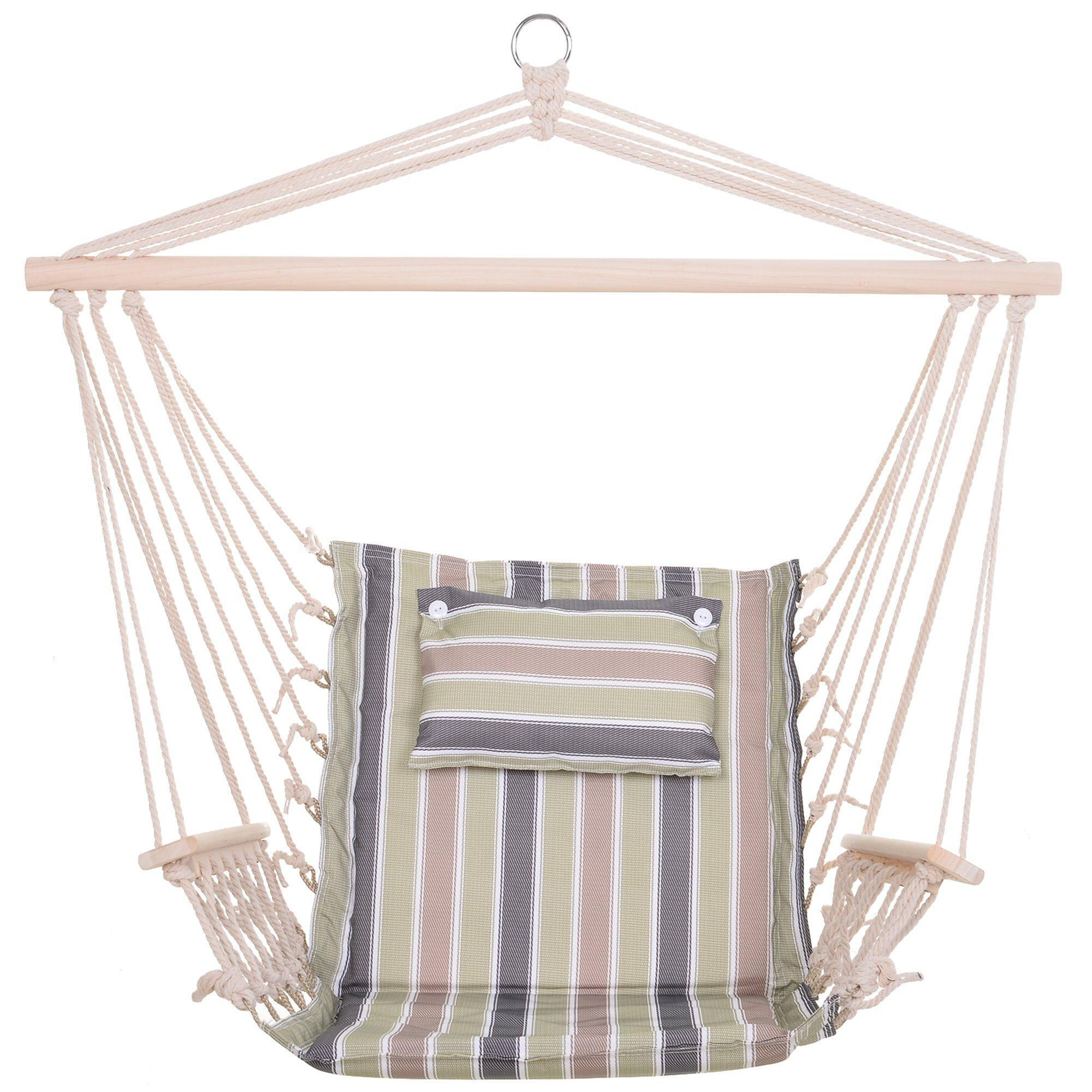Hammock Hanging Rope Chair Swing with Cushion 120KG Max - image 1